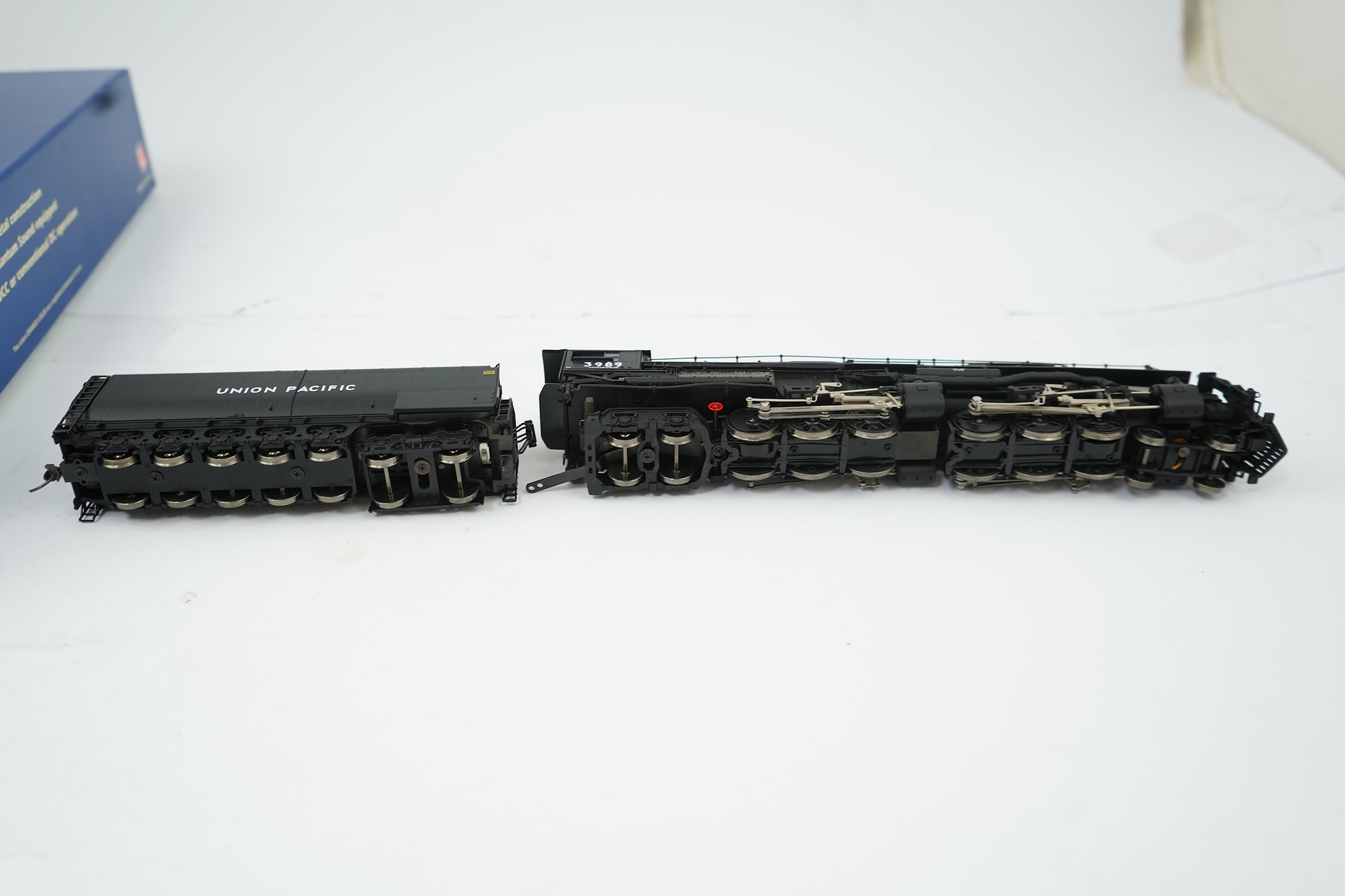 A boxed HO gauge Lionel (6-58001) model of Union Pacific Challenger, 3989, 4-6-6-4 tender locomotive, powered for two rail operation.